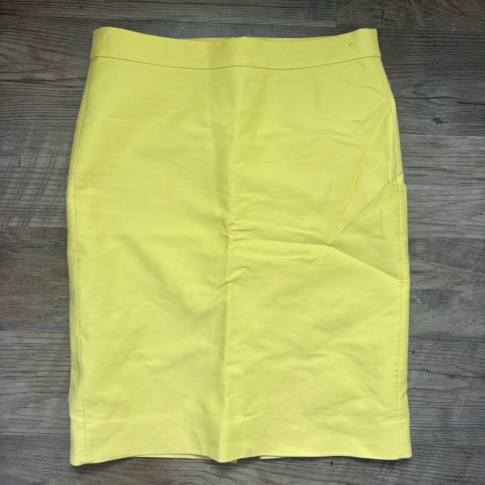 (3/$25) J. Crew Sunny Yellow Classic No. 2 Pencil Skirt Size M